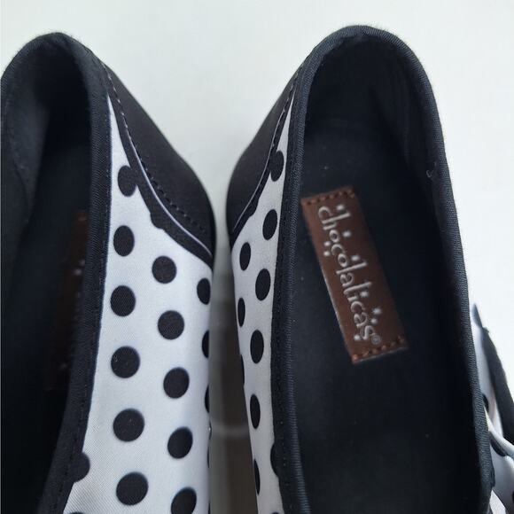 VTG Y2K Hot Chocolate Mary Janes 36 US 6 Chocoloticas Lolita Polka Dot Minnie - Picture 6 of 10
